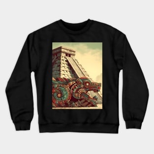 Mystical Echoes: Maya Art Revived in Vibrant Illustrations Crewneck Sweatshirt